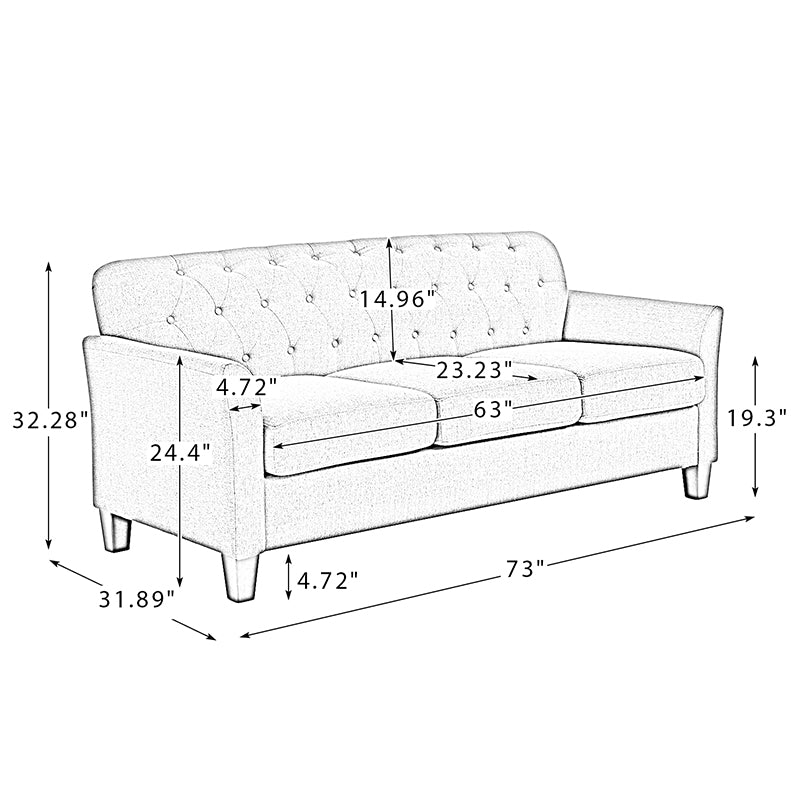 Blair 73" Wide Sofa