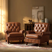 Tracie Genuine Leather Accent Chair (Set of 2)