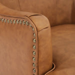 Benson Genuine Leather Swivel Barrel Chair (Set of 2)