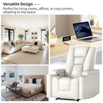 Marvina 35'' Wide Modern and Soft Vegan Leather Power Recliner with Cup Holder and USB Port