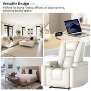Marvina 35'' Wide Modern and Soft Vegan Leather Power Recliner with Cup Holder and USB Port