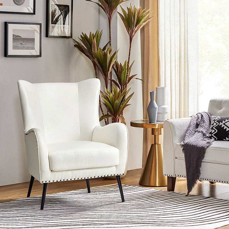 Ella Faux Leather Wingback Armchair