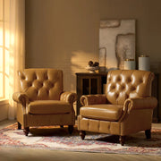 Tracie Genuine Leather Accent Chair (Set of 2)