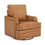 Elijah Genuine Leather Swivel Accent Chair (Set of 2)