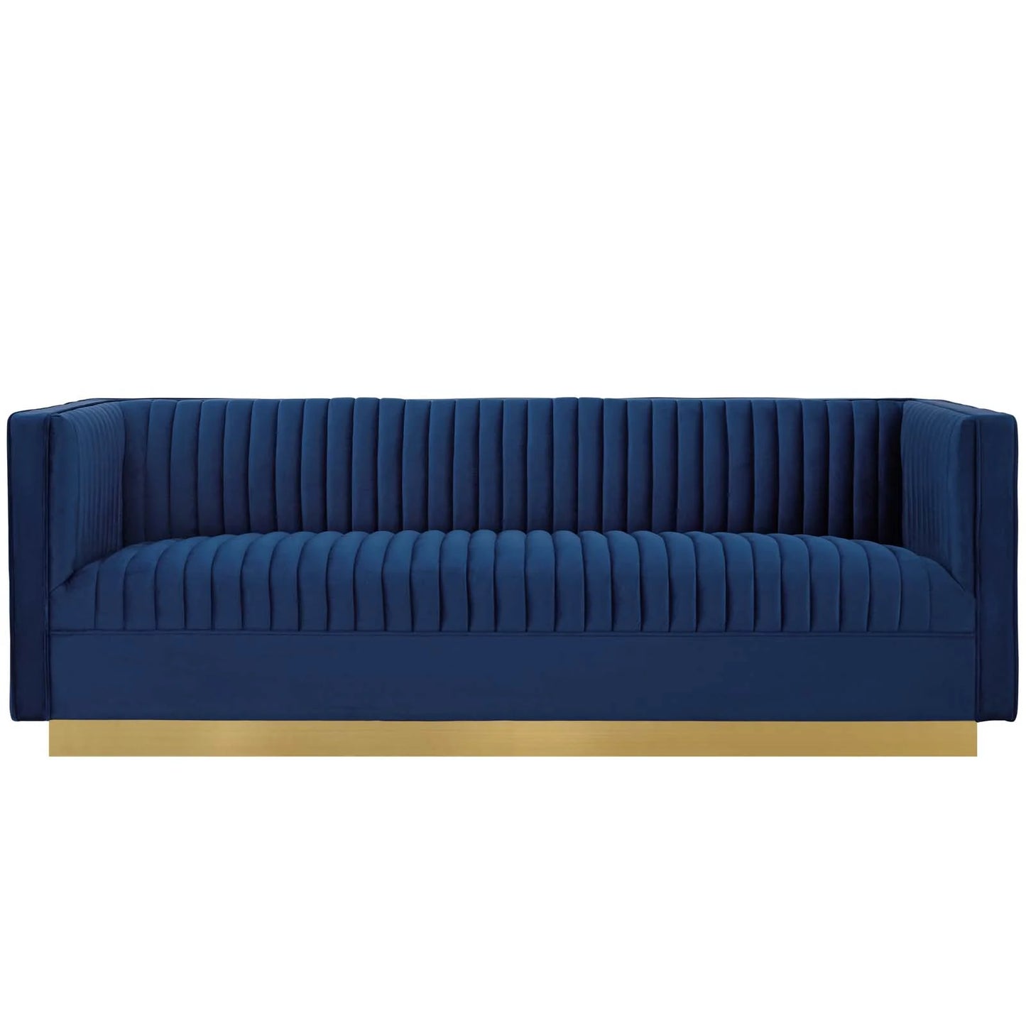 Sanguine Vertical Channel Tufted Performance Velvet Sofa