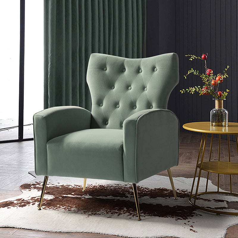 Layla Tufted Velvet Wingback Armchair