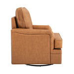 Elijah Genuine Leather Swivel Accent Chair (Set of 2)