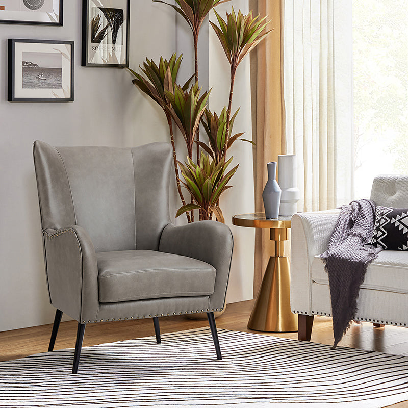 Ella Faux Leather Wingback Armchair