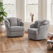 Vivian Mid-Century Modern Barrel Swivel Chairs