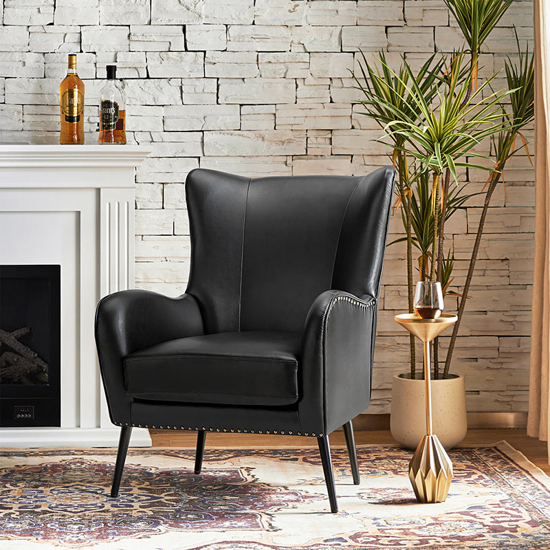 Ella Faux Leather Wingback Armchair