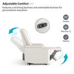 Marvina 35'' Wide Modern and Soft Vegan Leather Power Recliner with Cup Holder and USB Port