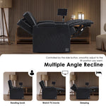 Valerie Home Theater Seating Top Grain Leather Recliner Sofa Power Headrest & Footrest