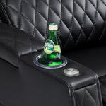 Valerie Home Theater Seating Top Grain Leather Recliner Sofa Power Headrest & Footrest