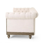 Tiffani Retro-Style 79-Inch Wide Beige Sofa