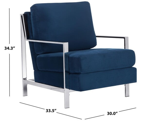 Louise Modern Tufted Velvet Chrome Accent Chair