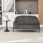 Louis Tufted Fabric Sofa with Iron Legs