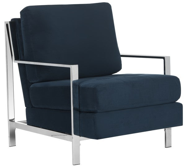 Louise Modern Tufted Velvet Chrome Accent Chair