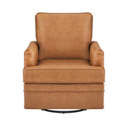 Elijah Genuine Leather Swivel Accent Chair (Set of 2)