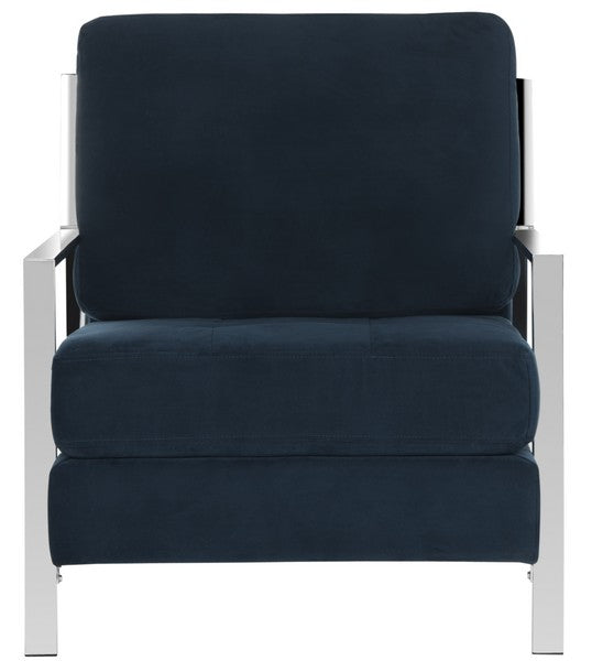 Louise Modern Tufted Velvet Chrome Accent Chair