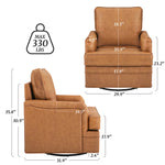 Elijah Genuine Leather Swivel Accent Chair (Set of 2)