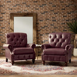 Tracie Genuine Leather Accent Chair (Set of 2)
