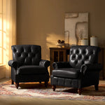Tracie Genuine Leather Accent Chair (Set of 2)