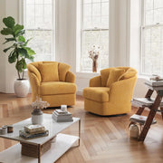Vivian Mid-Century Modern Barrel Swivel Chairs
