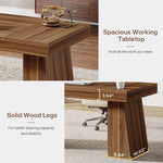 Sophie Executive Mid-Century Modern Home Office Desk with Sturdy Base