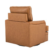 Elijah Genuine Leather Swivel Accent Chair (Set of 2)