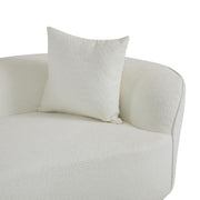 Rayven Modern 5-Seater Sectional Sofa in Beige Bouclé Fabric with Pillows