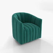 Kelly Velvet Swivel Barrel Chair