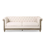 Tiffani Retro-Style 79-Inch Wide Beige Sofa
