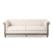 Tiffani Retro-Style 79-Inch Wide Beige Sofa