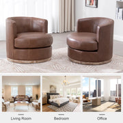The Felix Swivel Barrel Genuine Leather Chair