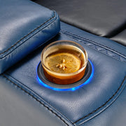 Maverick Power Recliner with Adjustable Headrest  for Man Cave Home Theater Chair with Cup Holders USB LED (Set of 4)