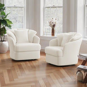 Vivian Mid-Century Modern Barrel Swivel Chairs 