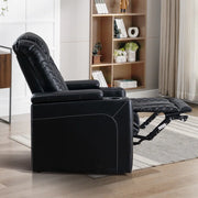 Valentina 35.4'' Wide Modern Faux Leather Power Recliner Home Theater Individual Seat with Cup Holders