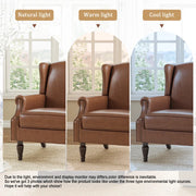 Faux Leather Upholstered Single Wing Back Chair