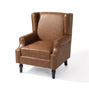 Faux Leather Upholstered Single Wing Back Chair