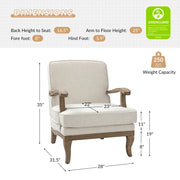 Travis Upholstered Armchair featuring Solid Wood Legs