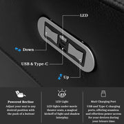 Phoenix 38'' Modern Upholstered Home Theater Power Reclining Chair with Arm Compartment, USB & Type-C