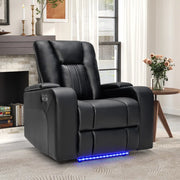 Phoenix 38'' Modern Upholstered Home Theater Power Reclining Chair with Arm Compartment, USB & Type-C