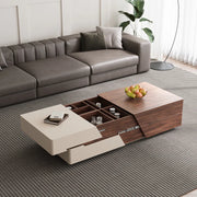 Eden Extendable Wood Coffee Table with 2 Drawers, 4 Hidden Storges - No-Assembly Required