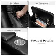 Phoenix 38'' Modern Upholstered Home Theater Power Reclining Chair with Arm Compartment, USB & Type-C