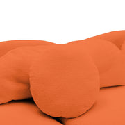 Anneliese 103.5-Inch Wide Modern Curved Armless Sofa in Orange Lamb Velvet