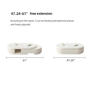 Penelope Cream Style Oval Extendable Coffee Table Solid Wood with 4 Drawers, No-Assembly Required