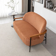 Louis Tufted Fabric Sofa with Iron Legs