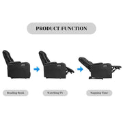 Phoenix 38'' Modern Upholstered Home Theater Power Reclining Chair with Arm Compartment, USB & Type-C