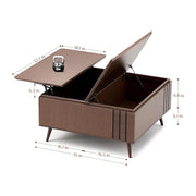 Kylie Modern Lift Top Square Coffee Table with Storage