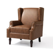 Faux Leather Upholstered Single Wing Back Chair